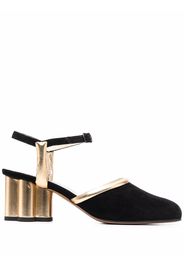 Salvatore Ferragamo metallic-trim suede sandals - Schwarz