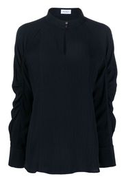 Salvatore Ferragamo keyhole-neck longsleeved silk blouse - Blau