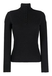 Salvatore Ferragamo buttoned open-knit jumper - Schwarz