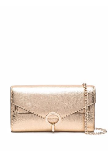 SANDRO metallic-finish clutch bag - Gold