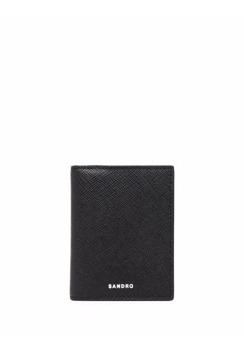 SANDRO textured bi-fold wallet - Schwarz