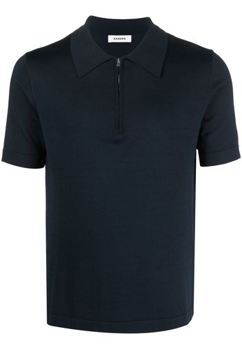 SANDRO Pablo zip-up polo shirt - Blau