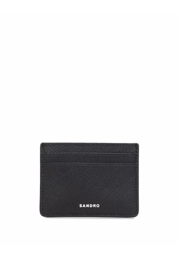 SANDRO textured logo-embossed cardhodler - Schwarz