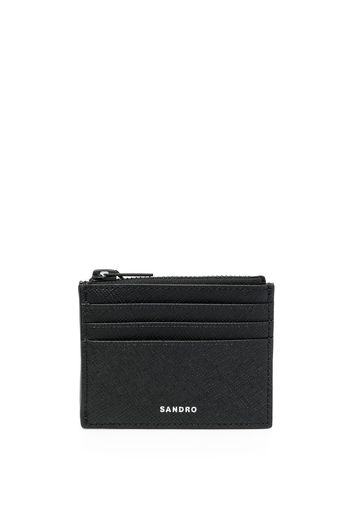 SANDRO logo-lettering leather wallet - Schwarz