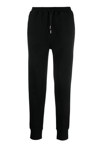 SANDRO debossed-logo ribbed track pants - Schwarz