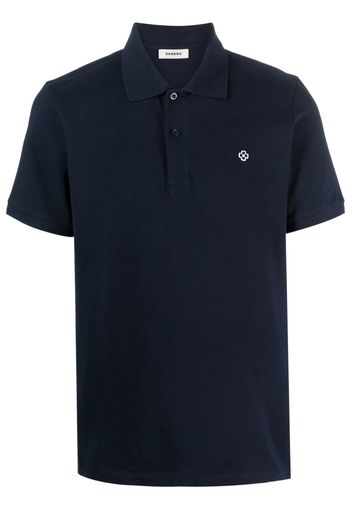 SANDRO embroidered-logo polo shirt - Blau