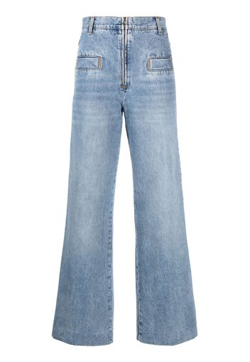 SANDRO Weite High-Waist-Jeans - Blau