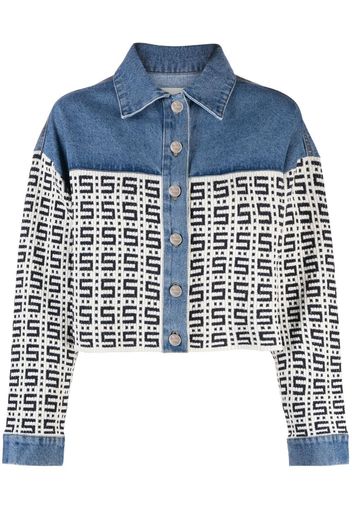 SANDRO Cropped-Cordjacke - Blau