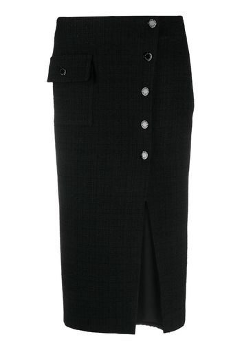 SANDRO high-waist tweed skirt - Schwarz