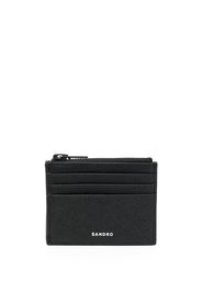 SANDRO logo-lettering leather wallet - Schwarz