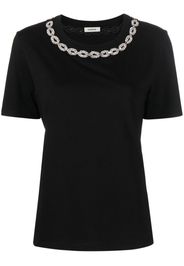 SANDRO jewel-neck short-sleeve T-shirt - Schwarz