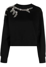 SANDRO crystal-embllished long-sleeve jumper - Schwarz