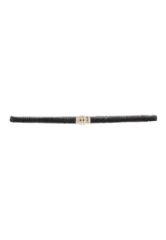 SANDRO ruched-detailing elasticated leather belt - Schwarz