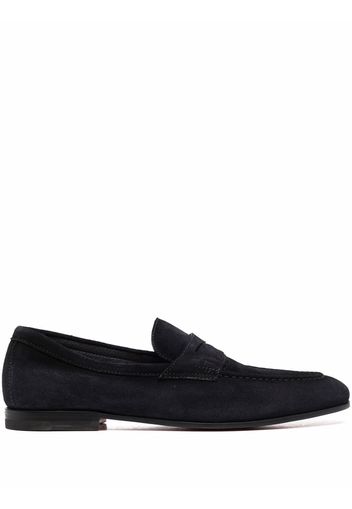 Santoni stitched slip on loafers - Blau