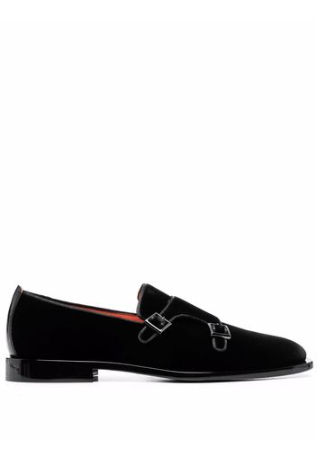 Santoni buckle detail monk shoes - Schwarz