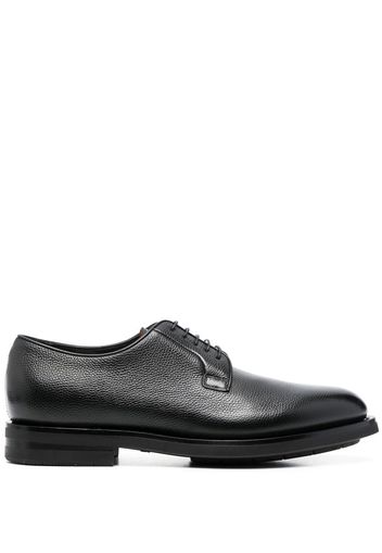 Santoni almond-toe leather derby shoes - Schwarz