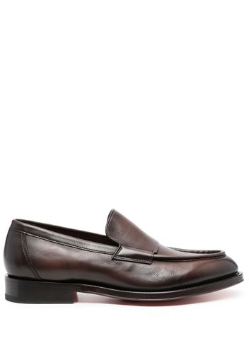 Santoni slip-on leather loafers - Braun