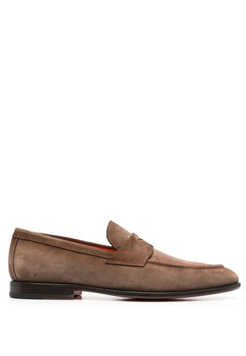 Santoni suede penny loafers - Braun