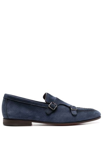 Santoni suede-leather monk shoes - Blau