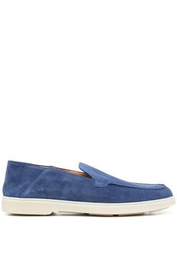 Santoni almond-toe suede loafers - Blau