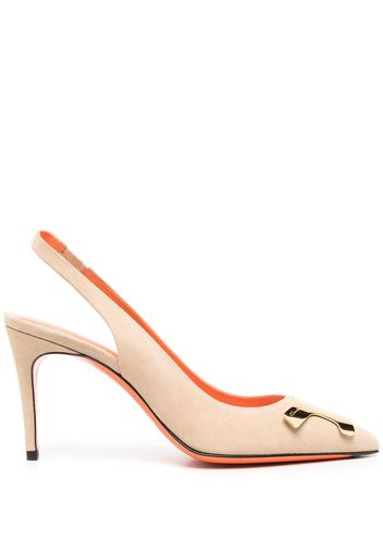 Santoni 95mm suede pumps - Nude