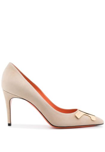 Santoni 85mm suede pumps - Nude