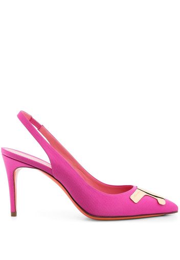 Santoni ribbed-finish 90mm pumps - Rosa