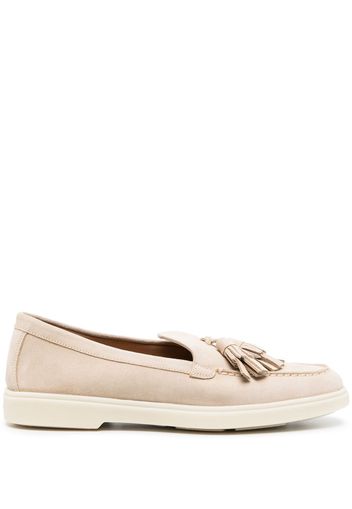 Santoni tassel-detail suede loafers - Nude