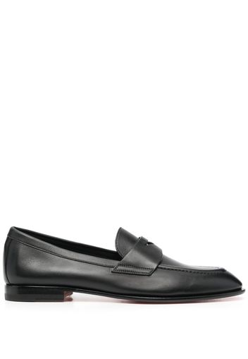 Santoni leather penny loafers - Schwarz