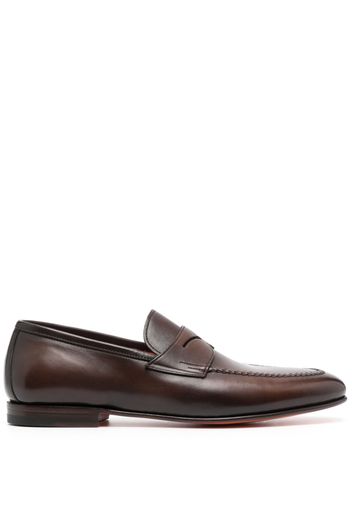 Santoni penny-slot leather lofaers - Braun