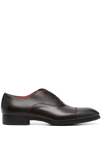 Santoni almond-toe lace-up leather shoes - Schwarz