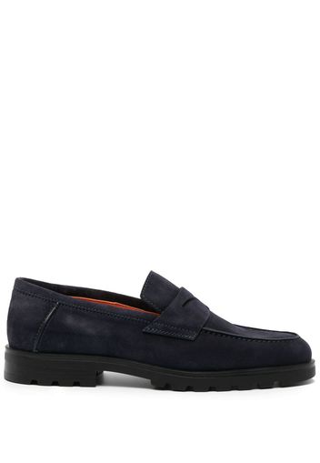 Santoni almond-toe penny loafers - Blau