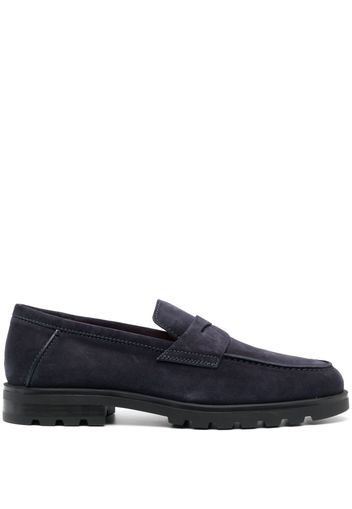 Santoni Rock penny-slot suede loafers - Blau