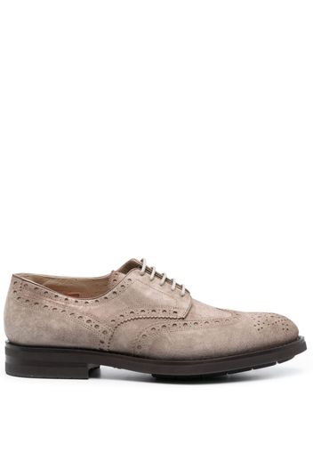 Santoni Emil perforated-detail leather brogues - Nude