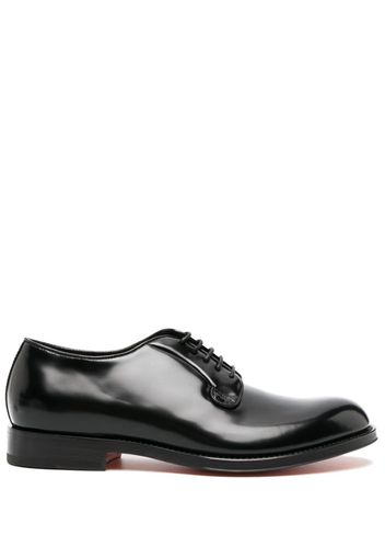 Santoni high-shine leather derby shoes - Schwarz