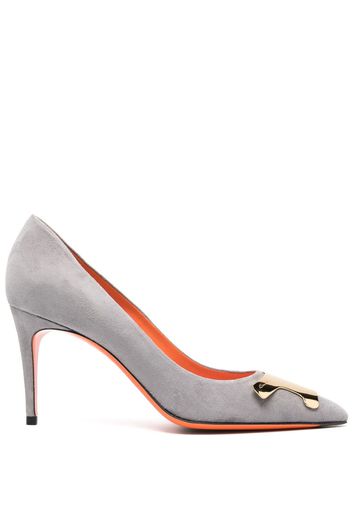 Santoni 86mm suede pumps - Grau