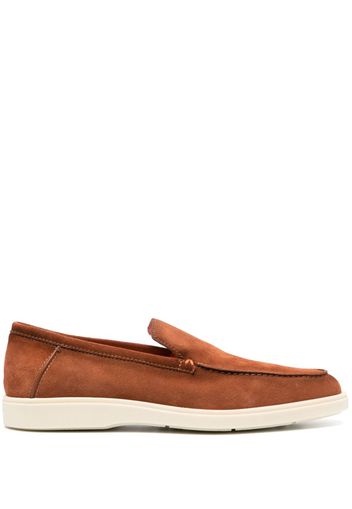 Santoni almond-toe suede loafers - Braun