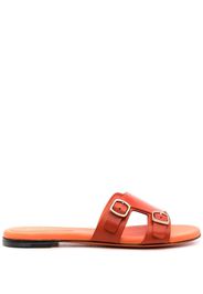 Santoni double-buckle calf-leather sandals - Orange