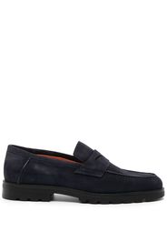 Santoni almond-toe penny loafers - Blau