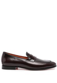 Santoni Loafer mit Glanzoptik - Braun