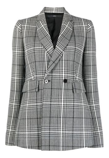 SAPIO check-print double-breasted blazer - Schwarz