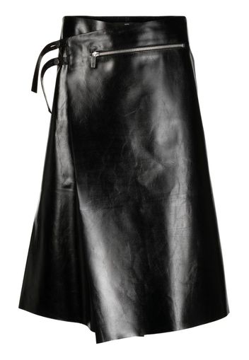 SAPIO asymmetric leather skort - Schwarz