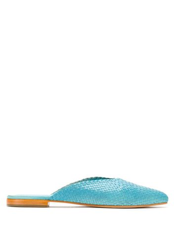 Sarah Chofakian Mules mit Flechtmuster - Blau