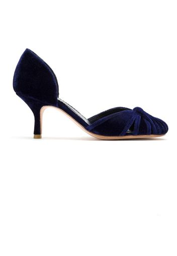 Sarah Chofakian Pumps aus Samt - Blau