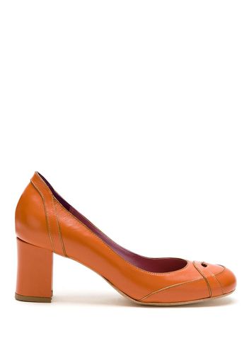 Sarah Chofakian Pumps aus Leder - Orange