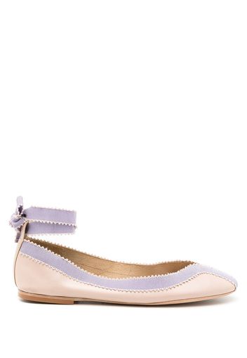 Sarah Chofakian Daisy colour-block ballerina shoes - Nude