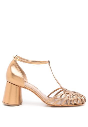 Sarah Chofakian Eugenie metallic-effect leather sandals - Metallisch