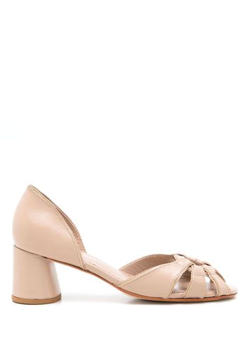 Sarah Chofakian Carrie 45mm peep-toe pumps - Nude