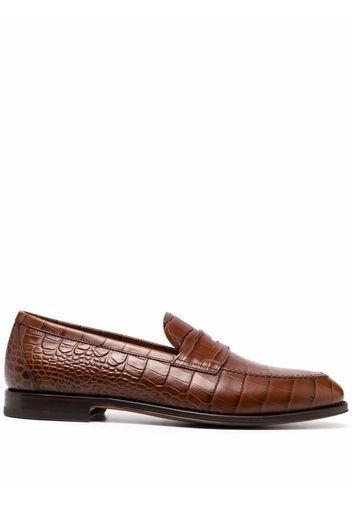 Scarosso crocodile effect loafers - Braun