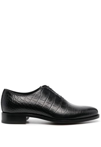 Scarosso crocodile-effect lace-up shoes - Schwarz